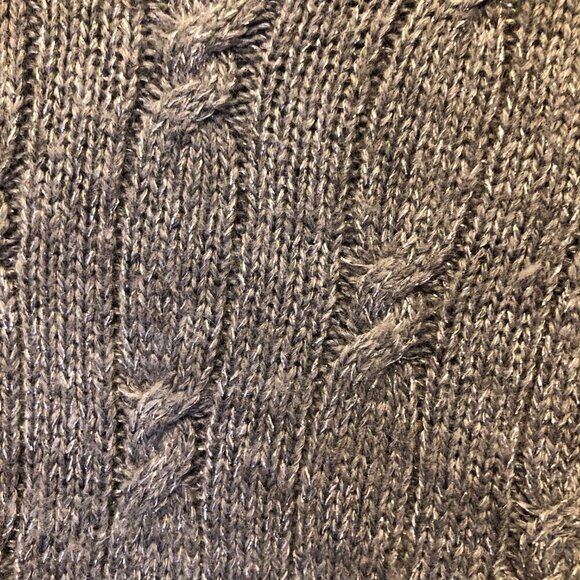 Ann Taylor Loft Gray Sparkle V-Neck Cable Knit Sweater Size S CLOSET CLEAR-OUT! - Picture 5 of 8